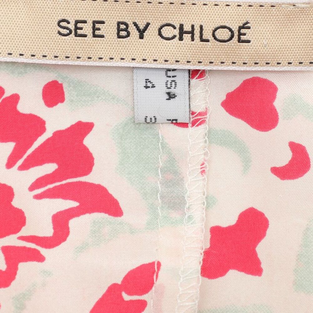 See By Chloe Multicolor Printed Silk Mini Belted Dress S - Picture 4 of 7